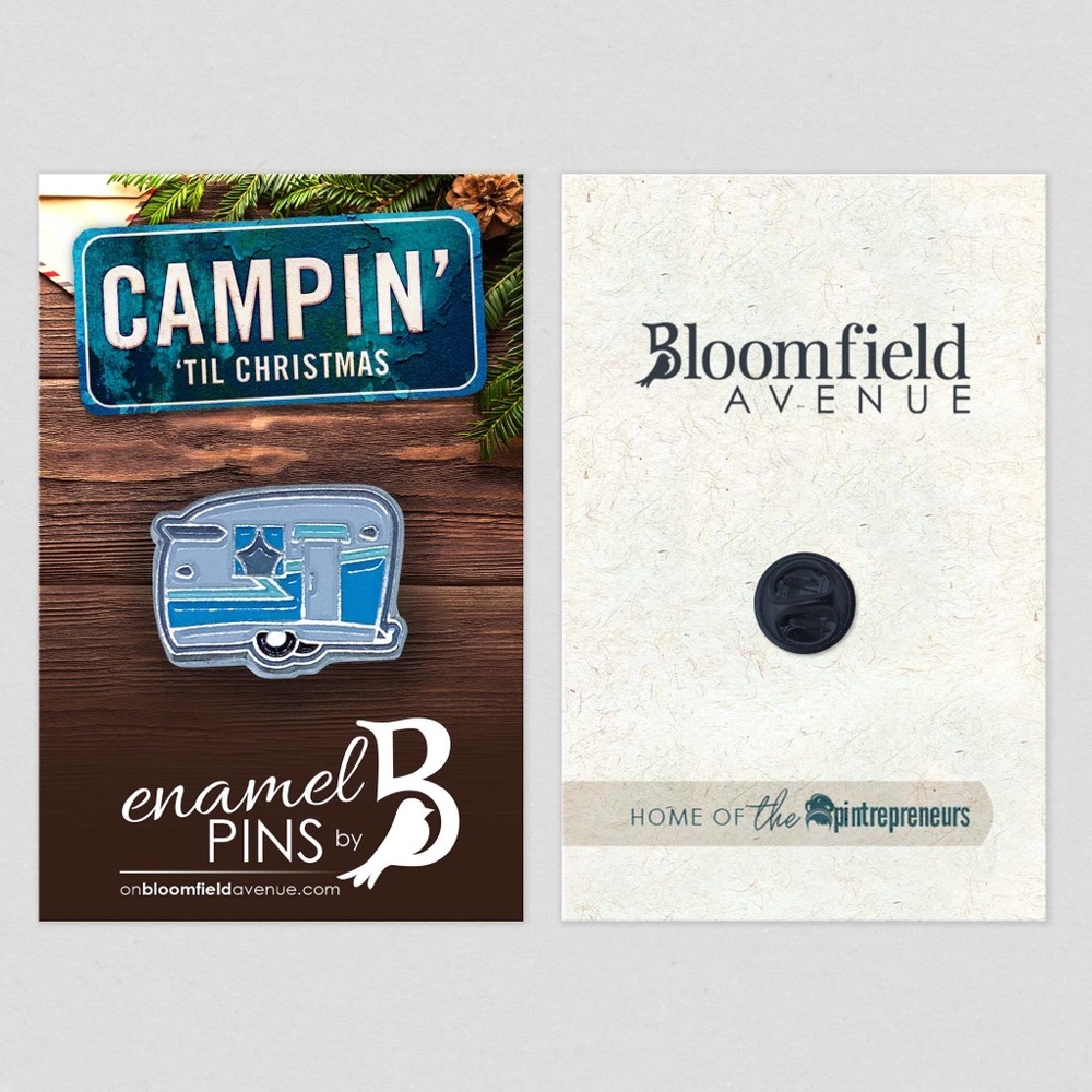 Holiday Camper Enamel Pin | Camping til Christmas